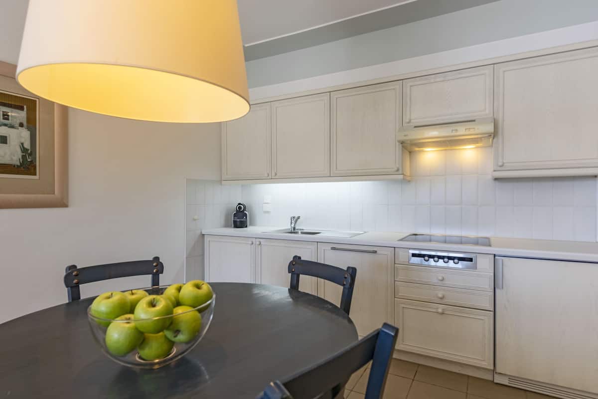 Fridge, stovetop, dishwasher, espresso maker