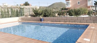 Two bed  two bath (both  with walkin shower) Apt. with  10X5 heated pool. 