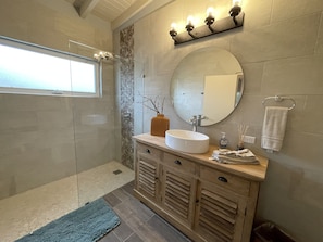 Shower, hair dryer, towels, toilet paper - 5 STAR Luxury Private Home with salt water pool near beach and restaurants (Noord)