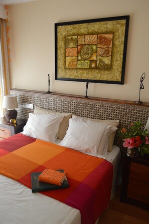 2 bedrooms, in-room safe, iron/ironing board, travel cot