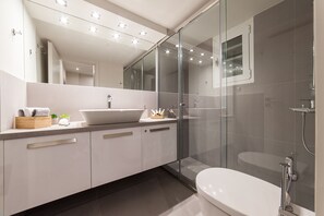 Séchoir à cheveux, serviettes fournies, savon, shampooing