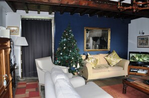 Smart TV, chimenea, videojuegos y reproductor de DVD