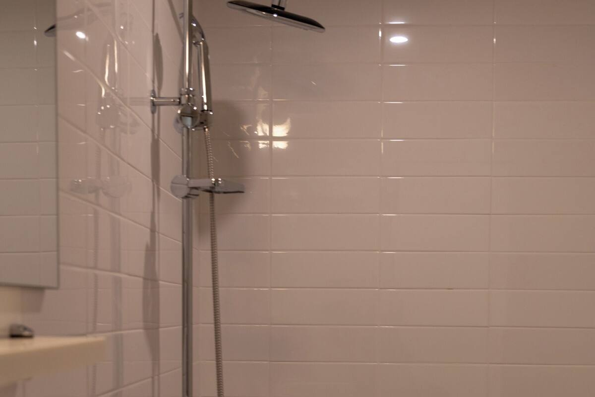 shower, free toiletries, hair dryer, slippers