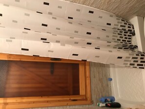 Hair dryer, towels, toilet paper