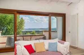 TV, fireplace, books - Large villa with private pool, surrounded by greenery, sea view - Costa Smeralda (Porto Rotondo)