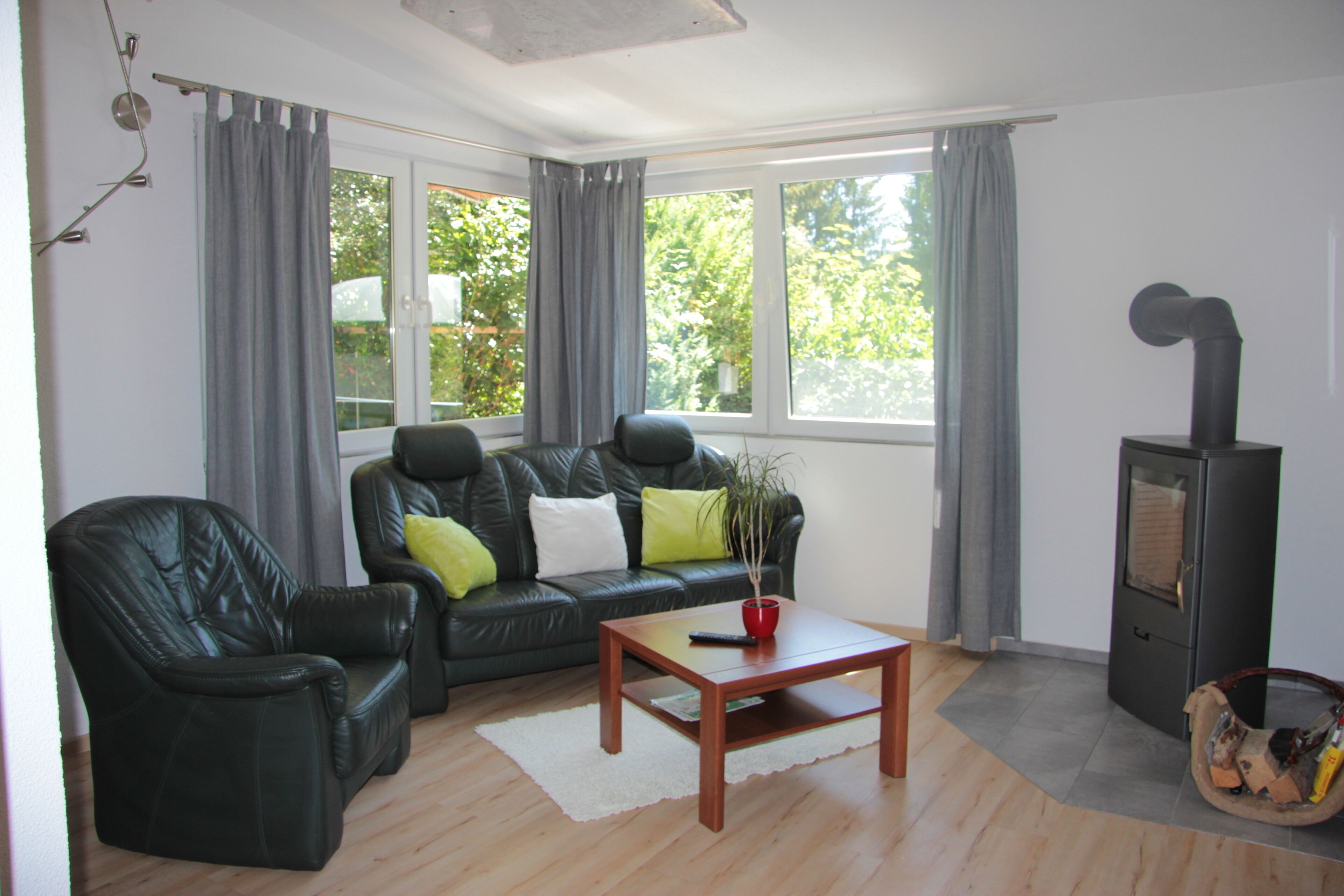 Fernseher, Kamin, DVD-Player, Bücher