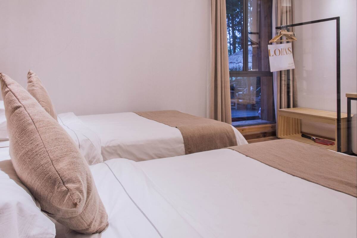 Blackout curtains, iron/ironing board, free WiFi, bed sheets