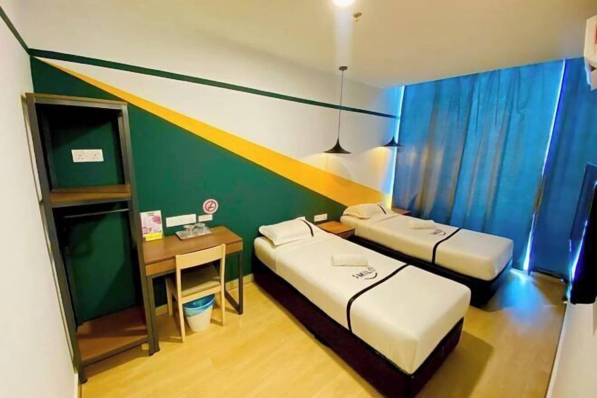 In-room safe, desk, laptop workspace, soundproofing