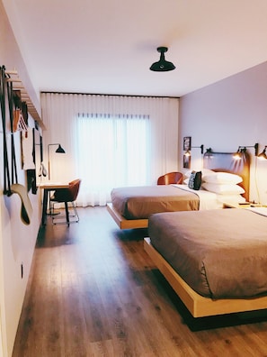 In-room safe, desk, laptop workspace, blackout curtains