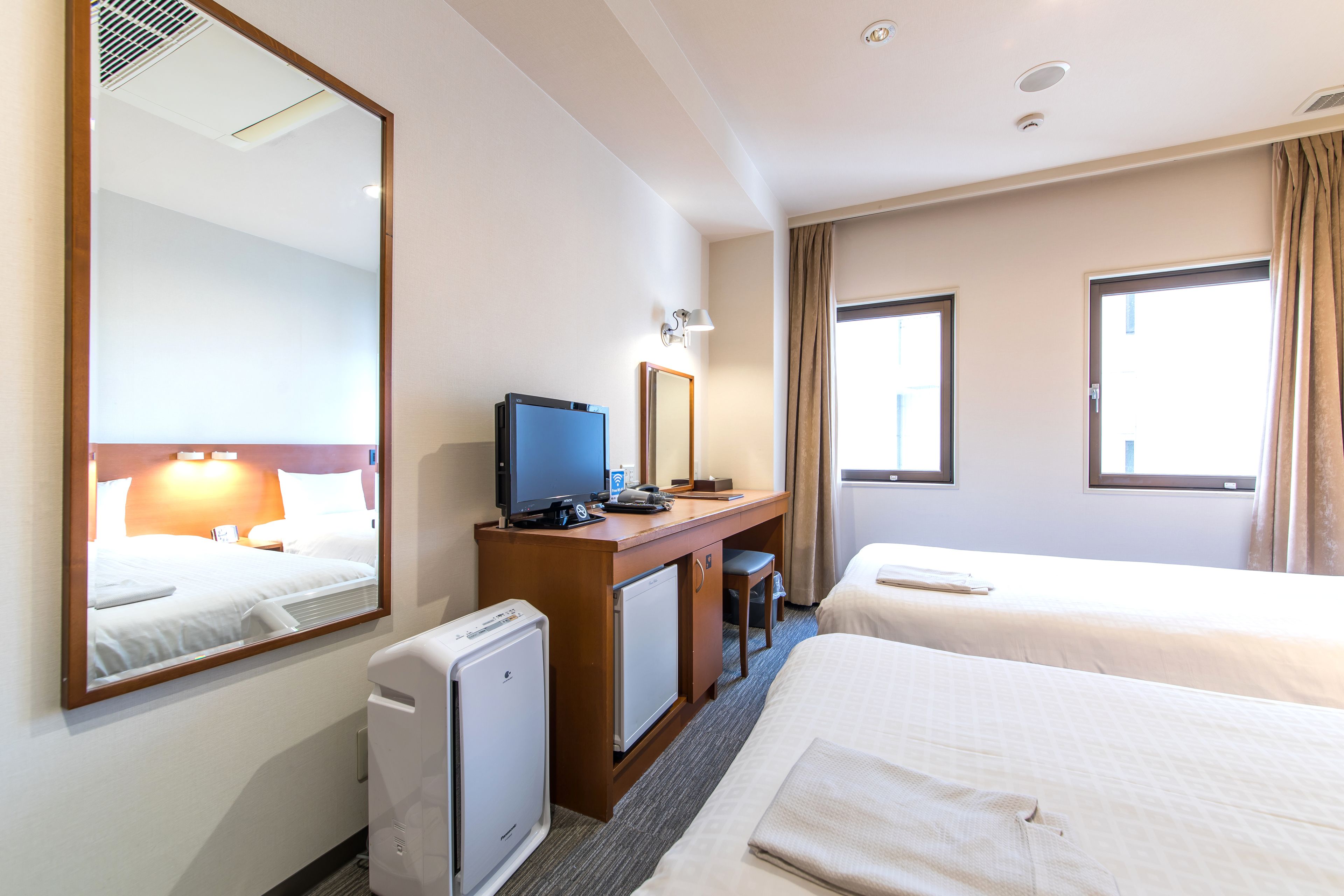 desk, laptop workspace, blackout curtains, soundproofing