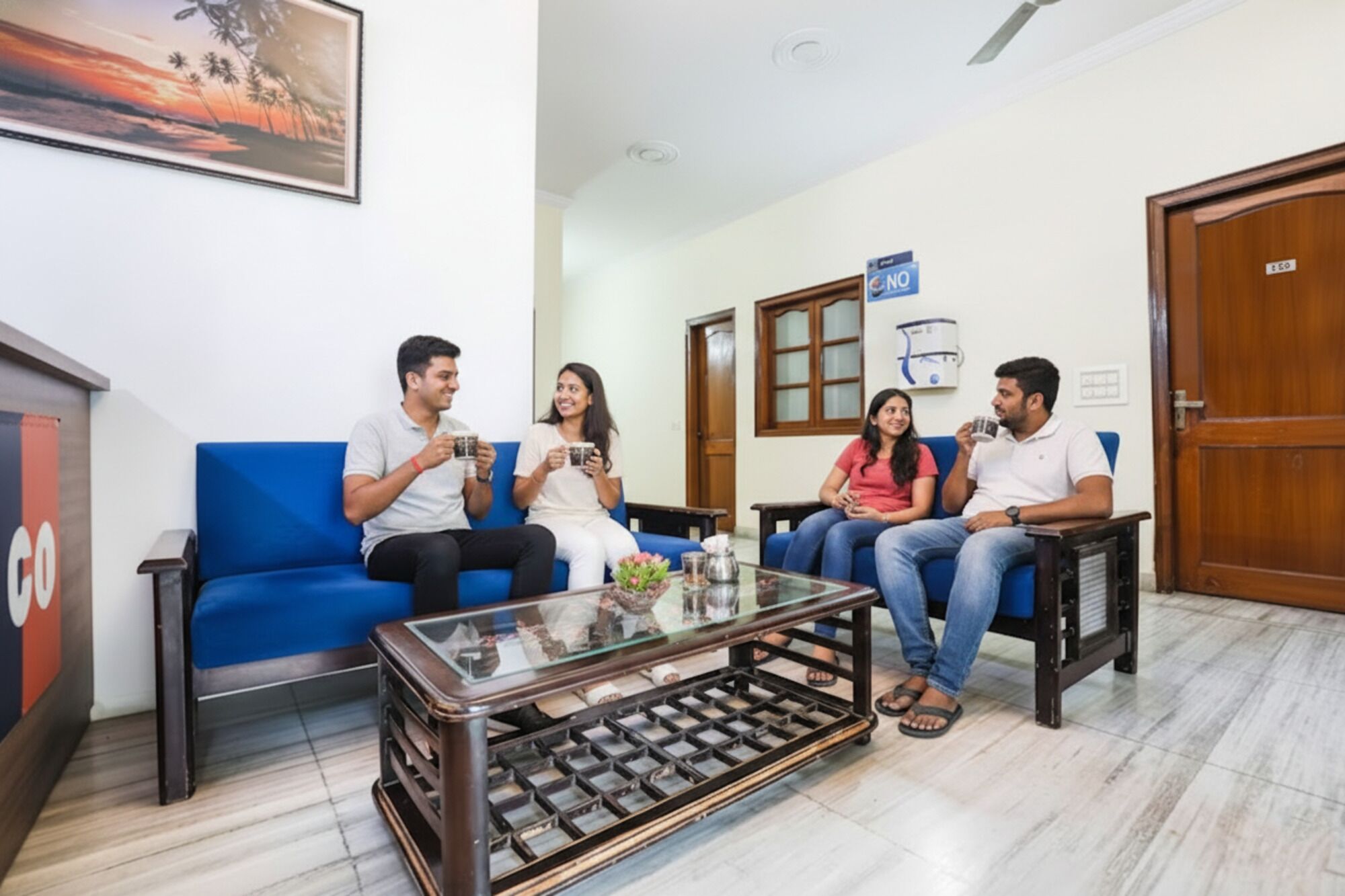 Sittområde i lobbyn