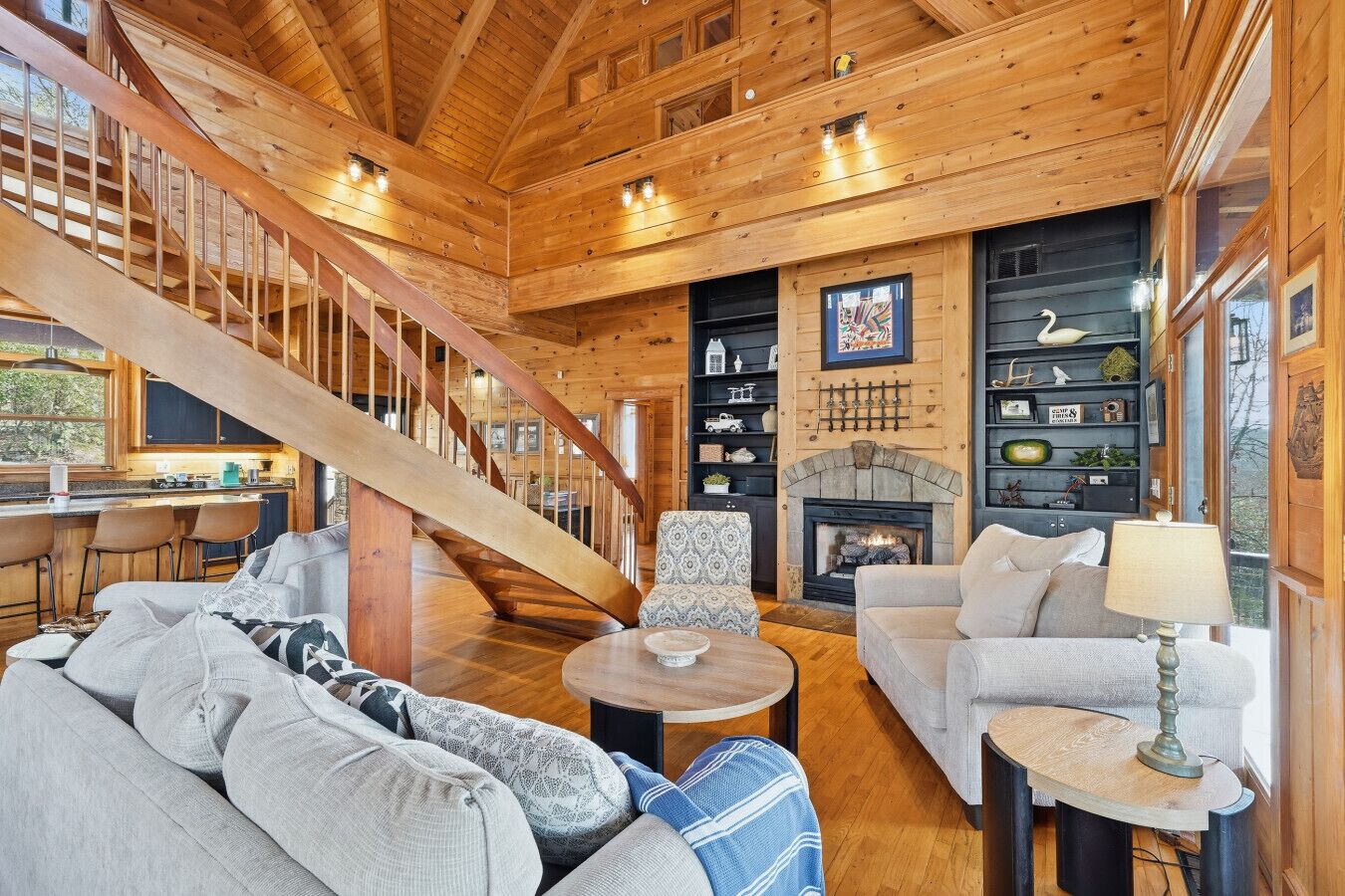 TV connectée, cheminée, chaîne hi-fi