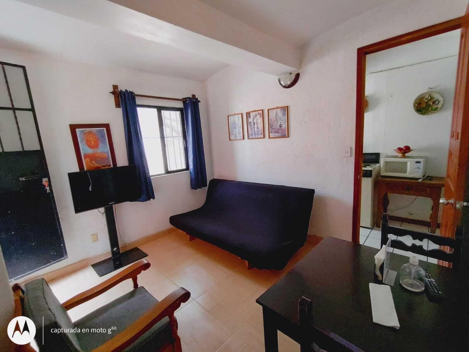 This is the apartment’s living room, a perfect place to relax