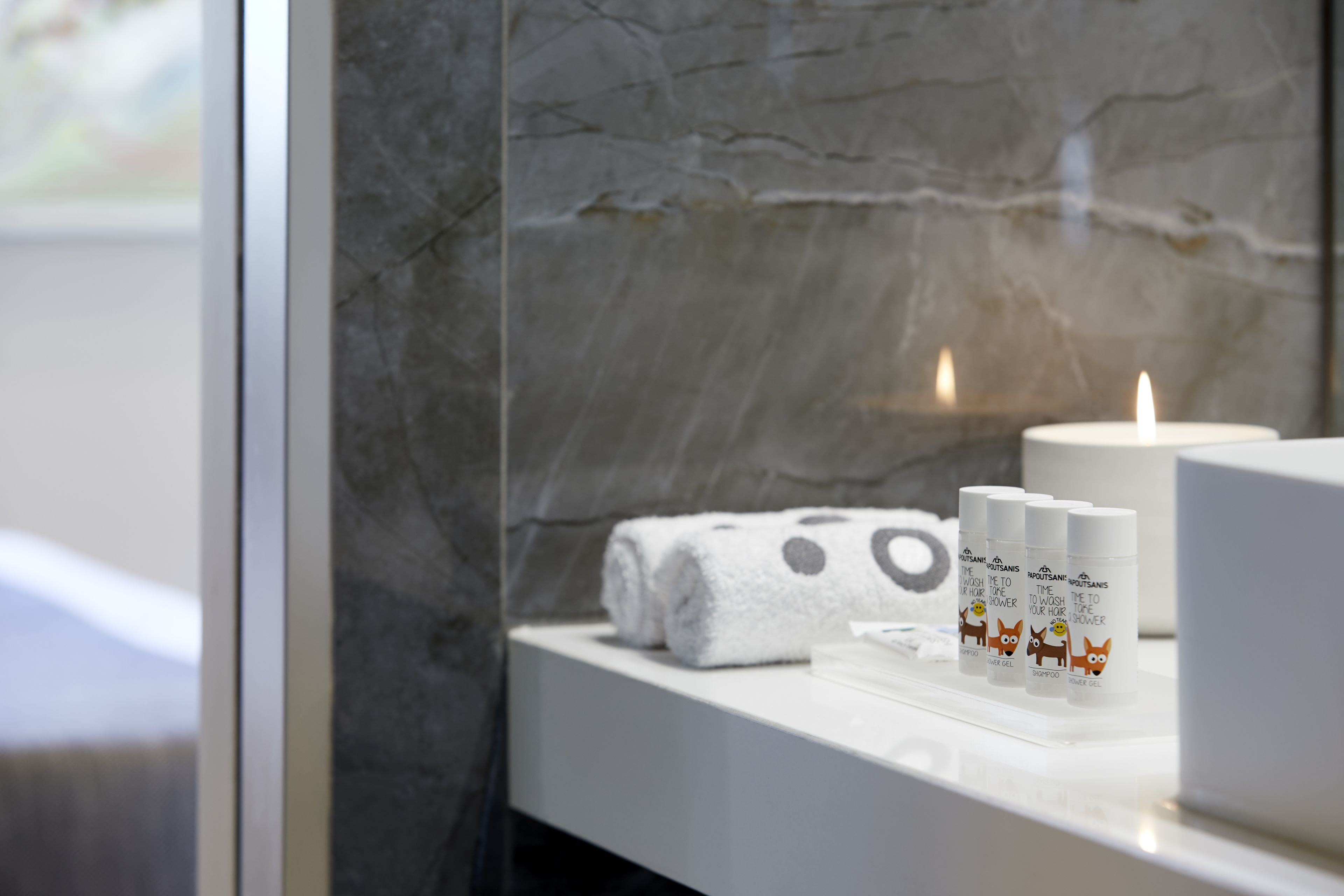 shower, rainfall showerhead, designer toiletries, hair dryer