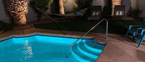 Outdoor pool, a heated pool