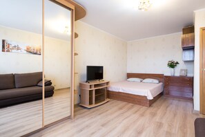 Apartment | Bügeleisen/Bügelbrett, Zustellbetten, kostenloses WLAN, Bettwäsche