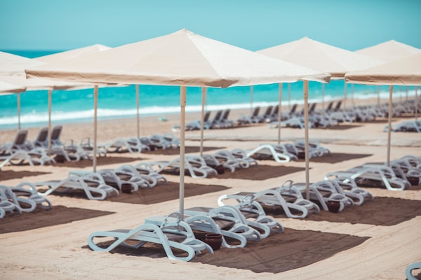 Private beach, beach cabanas, sun-loungers, beach umbrellas