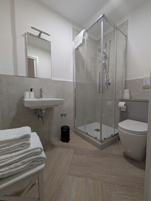 Basic Double or Twin Room, Private Bathroom | 浴室 | 淋浴设施、吹风机、毛巾、肥皂