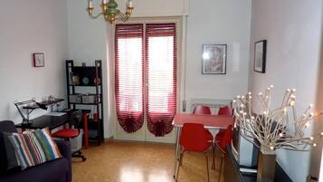 Comfort Apartment, 1 Bedroom, Terrace | Living area | 34-inch flat-screen TV with digital channels, TV