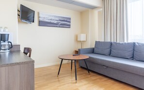 Superior Triple Room, 1 Queen Bed with Sofa bed, Non Smoking | Desk, laptop workspace, blackout drapes, iron/ironing board - Torget Aparthotel (Pori)