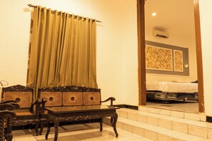 Family Room | Desk, laptop workspace, iron/ironing board