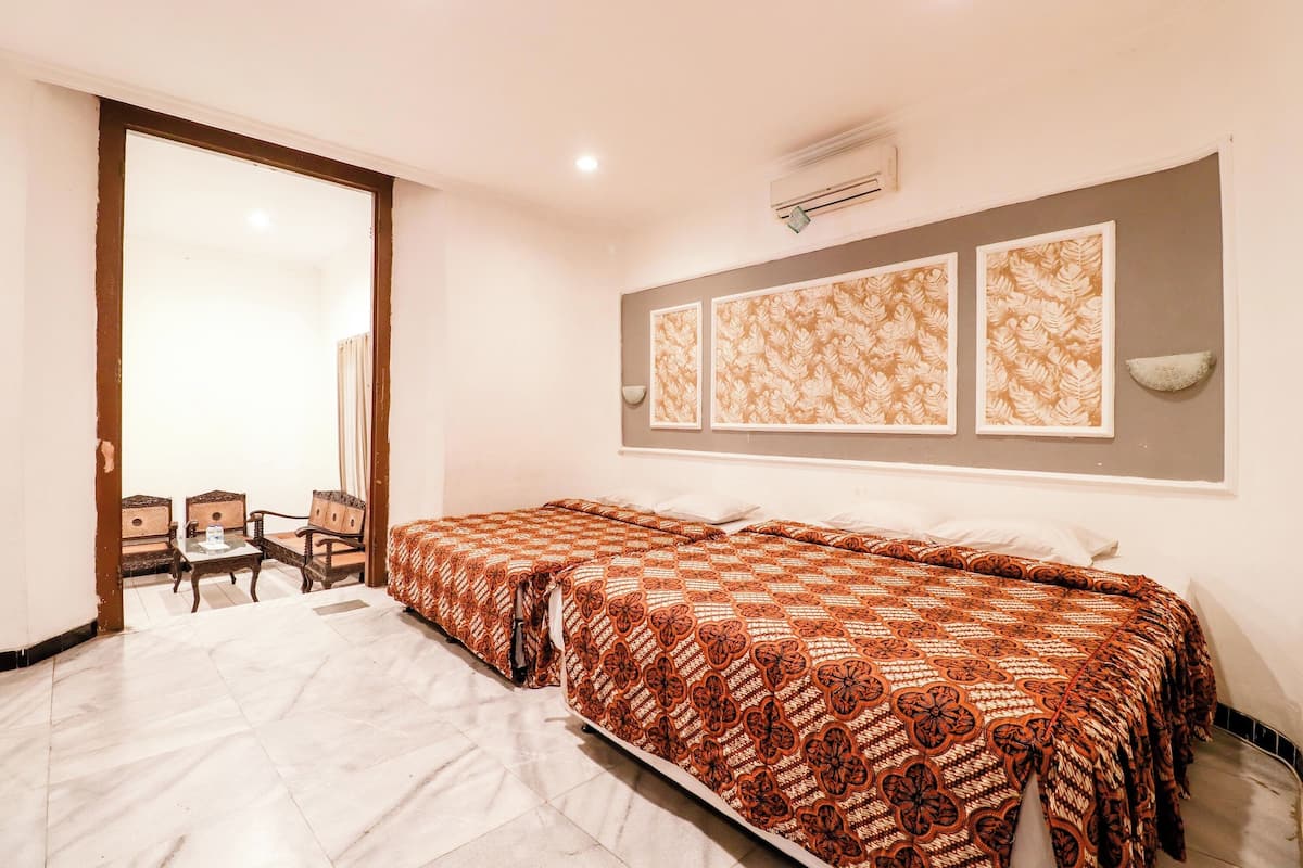 Family Room | Desk, laptop workspace, iron/ironing board