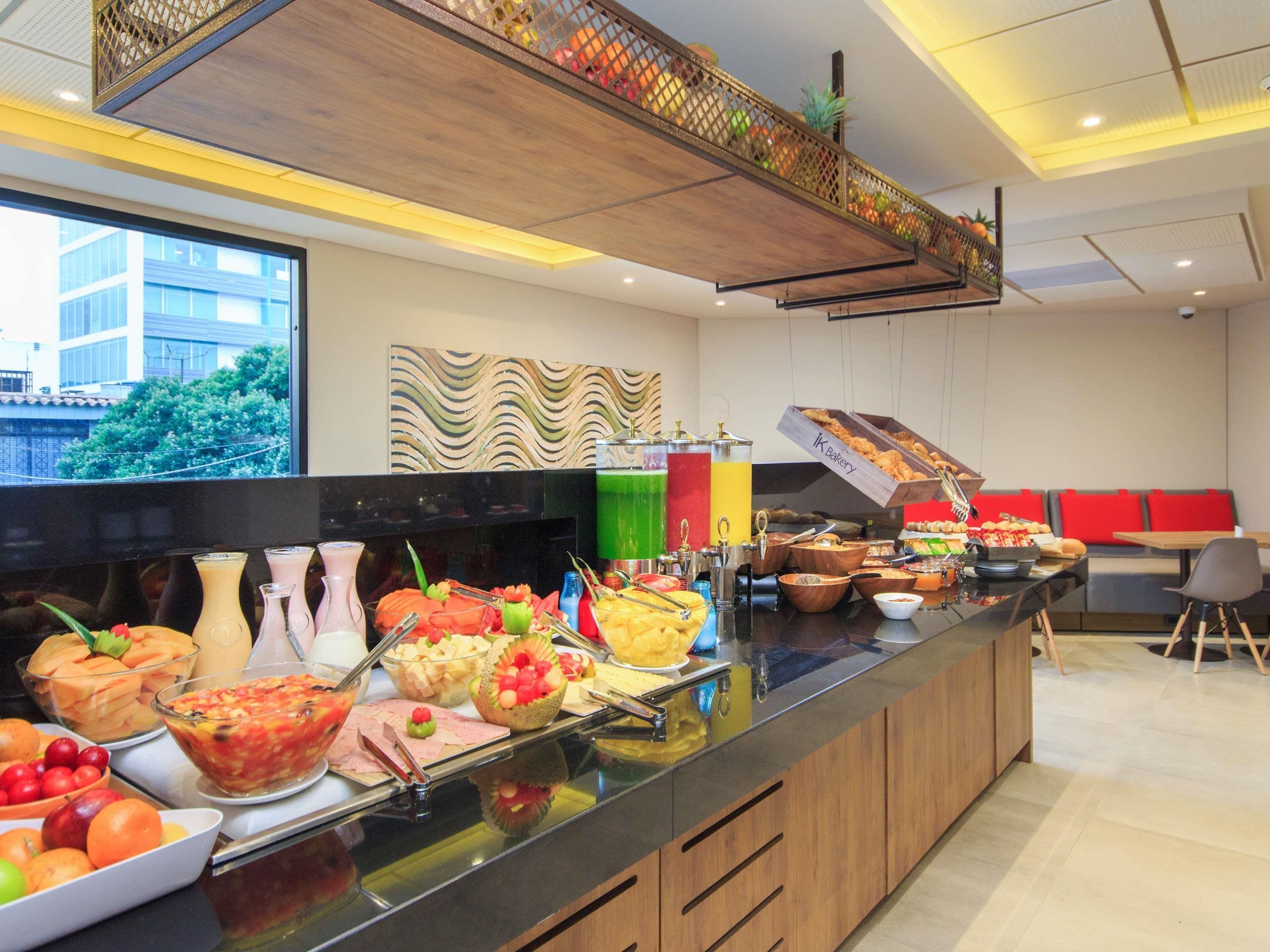 daily buffet breakfast (cop 38000 per person)