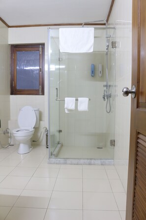 Free toiletries, hair dryer, slippers, towels