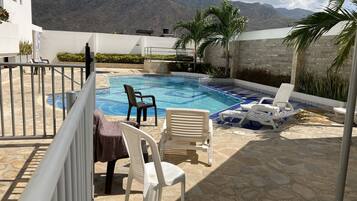 2 outdoor pools, open 9:00 AM to 7:00 PM, sun loungers