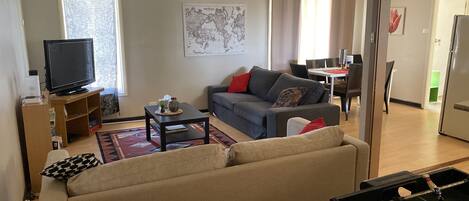 TV, table football, video library