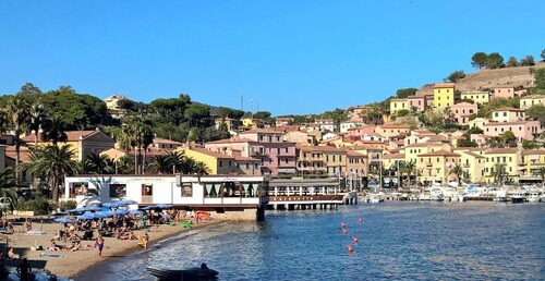 View on the bay of Porto Azzurro, 50 meters from the beach