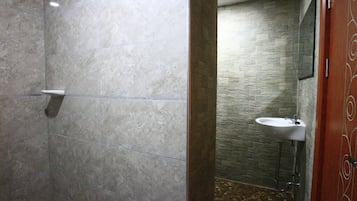 Family Room, 2 Double Beds, Non Smoking | Bathroom sink