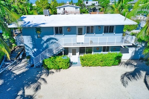 Front of the house and parking area