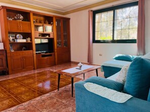 Smart TV, fireplace, table football, ping pong