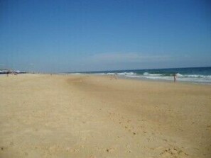 Plage à proximité, chaises longues, serviettes de plage