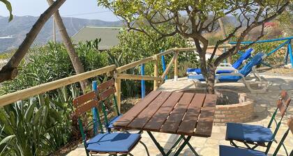Maison de vacances dans l'oliveraie avec vue sur la mer et piscine extérieure