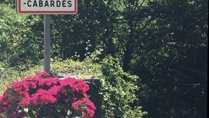 Un panneau de signalisation indiquant la direction de Miraval - Cabardès, avec l'indication D101.