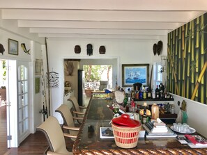 Dining - RIGHT ON THE BEACH! St Kitts Nature Lovers tranquil cottage. (South East Peninsula)