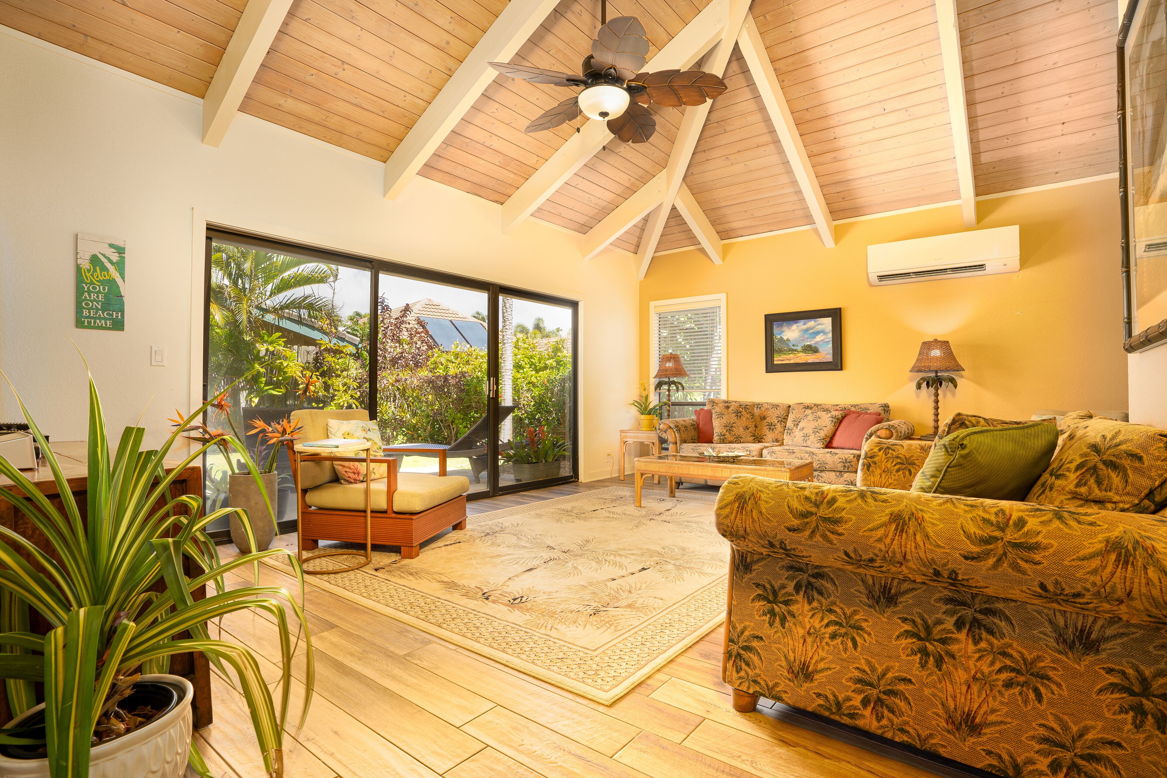 TV, DVD player, foosball, books