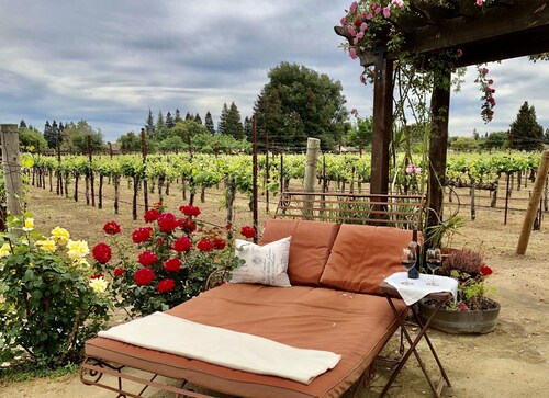 Poolside Suite with a private rose garden next to the vineyard and private entry