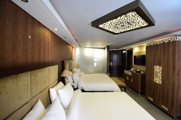 Ropa de cama de alta calidad y minibar