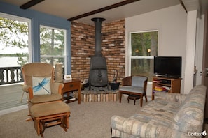 TV, fireplace, DVD player