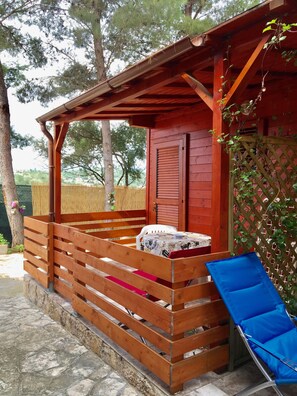 Terrace/patio - BAITA 1 studio apartment in Residence Villa Carla 2 beds, bathroom, veranda. (Vieste)
