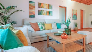 Een smart-tv, boeken, een muziekbibliotheek en een filmbibliotheek