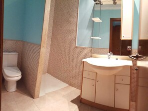 Shower, bidet, towels