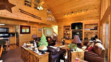 Smart TV, chimenea, videojuegos y reproductor de DVD