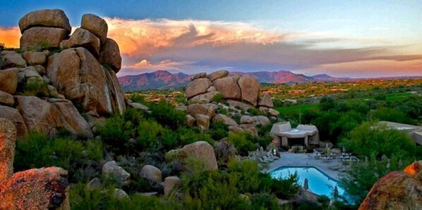 Piscine extérieure, piscine chauffée