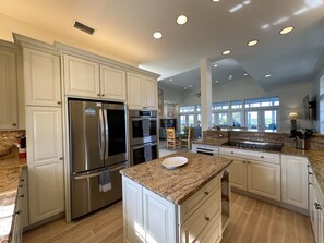 Fridge, microwave, oven, stovetop - BEACHFRONT, HEATED POOL, KAYAKS/SUP, LANAI W/ GULF VIEWS, 85' DOCK, 2 GOLF CARTS (Captiva)