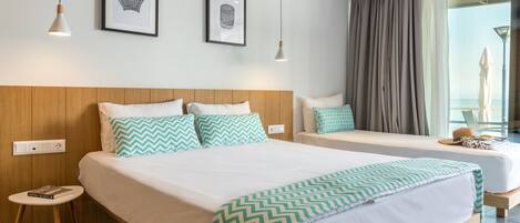 Studiolejlighed - havudsigt | Mørklægningsgardiner, lydisolering, gratis Wi-Fi, sengetøj