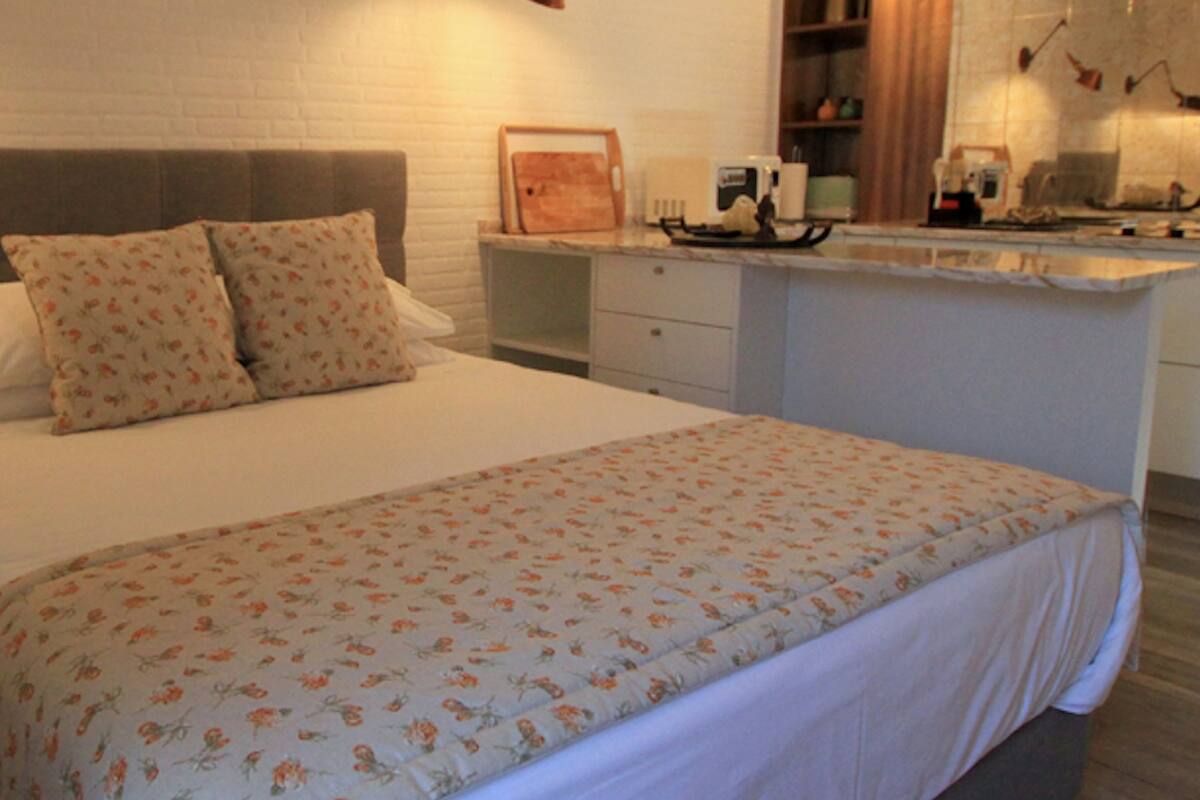 Lua - Estúdio, 1 cama quem-size, terraço, vista jardim | Italienske Frette-laken og sengetøy av topp kvalitet